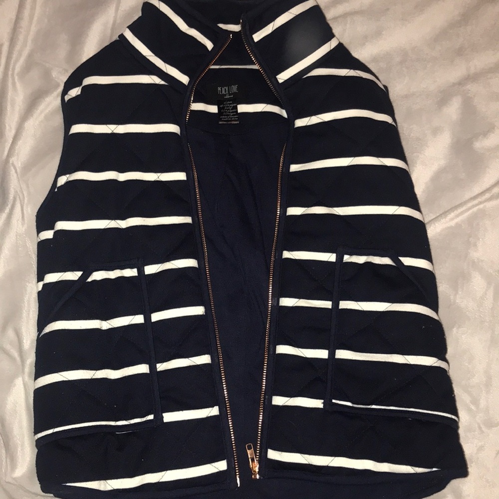 PEACH LOVE brand striped blue and white vest.